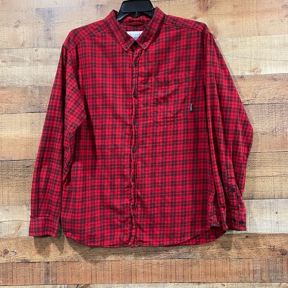 Columbia Red & Black Plaid Long Sleeve Shirt Size XL - Picture 1 of 4